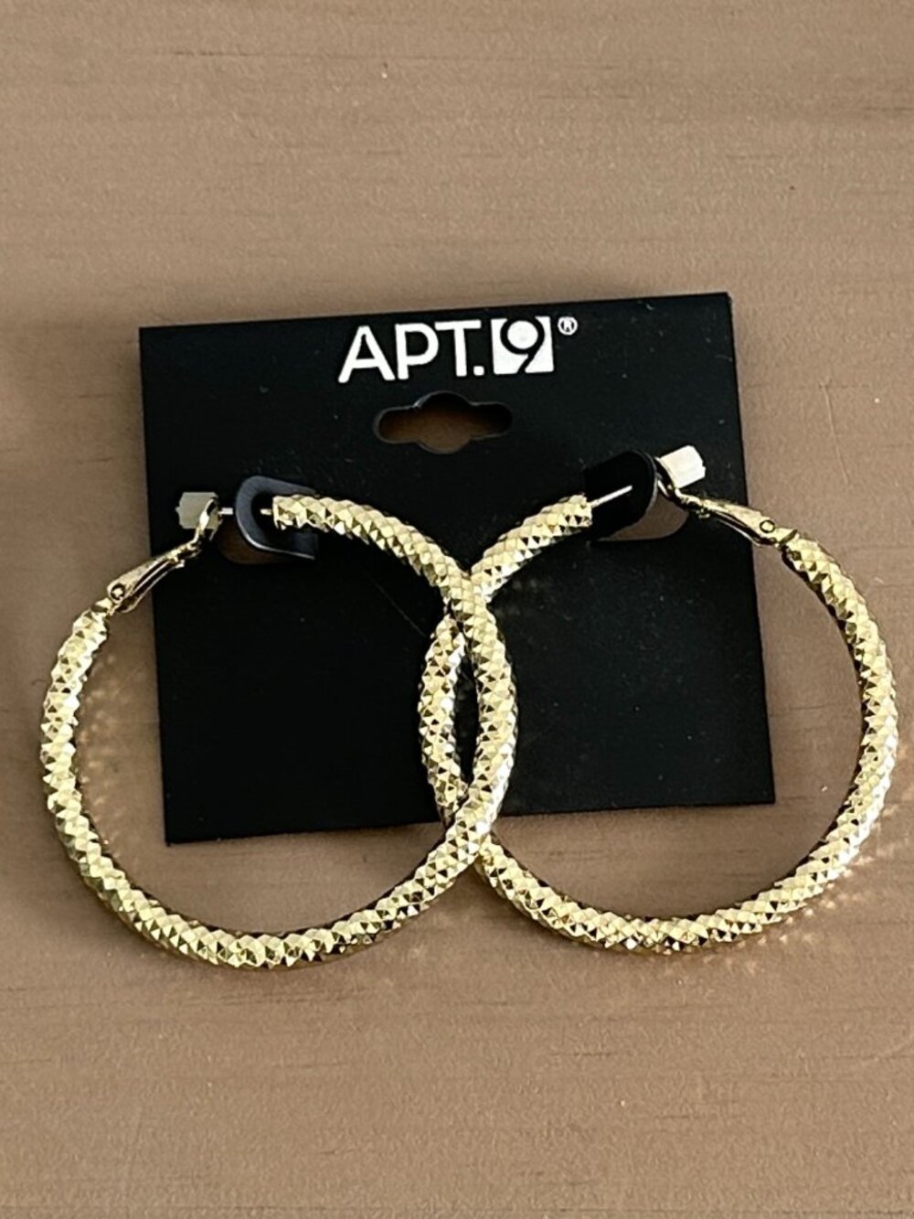 NWT Apt 9 Large Fabulous Gold Tone Hoops Hoop Pierced Earrings